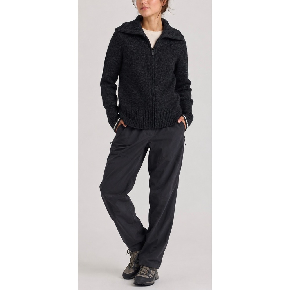 Icebreaker Merino Wool thick knit Full Zip Sweater jacket Womens Small collar